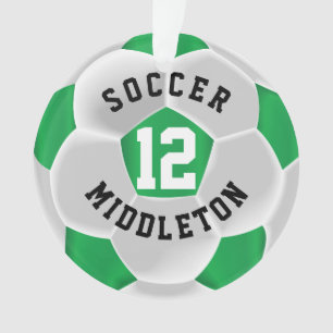 Ornamento Bola de Futebol Verde e Branca