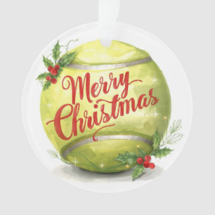 Ornamento Bola de Tênis Feliz Natal Feriado