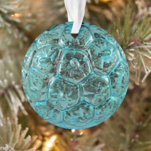 Ornamento Bola de vidro rara do Natal de Mercury do Aqua do