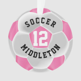 Ornamento Bola ⚽ Futebol Rosa e Branco