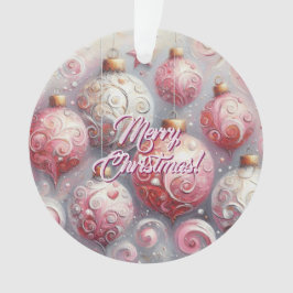 Ornamento Bolas de Natal Balas Brancas Brancas Rosa Cinzas B