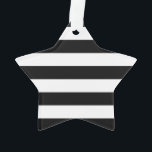 Ornamento Bold Black And White Stripes Design<br><div class="desc">Black and white graphic stripes in horizontal or in vertical fashion are a modern classic graphic design style that always make for a great custom gift for yourself or for someone special on your list, these are sure to make an impression on any festive occasions. Email us using the "Message"...</div>