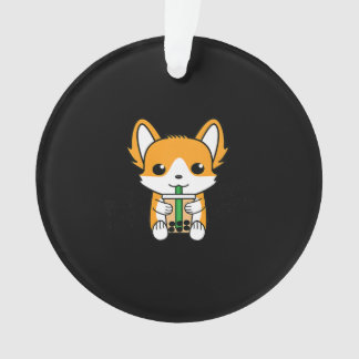 Ornamento Bolha Chá Boba Corgi Premium