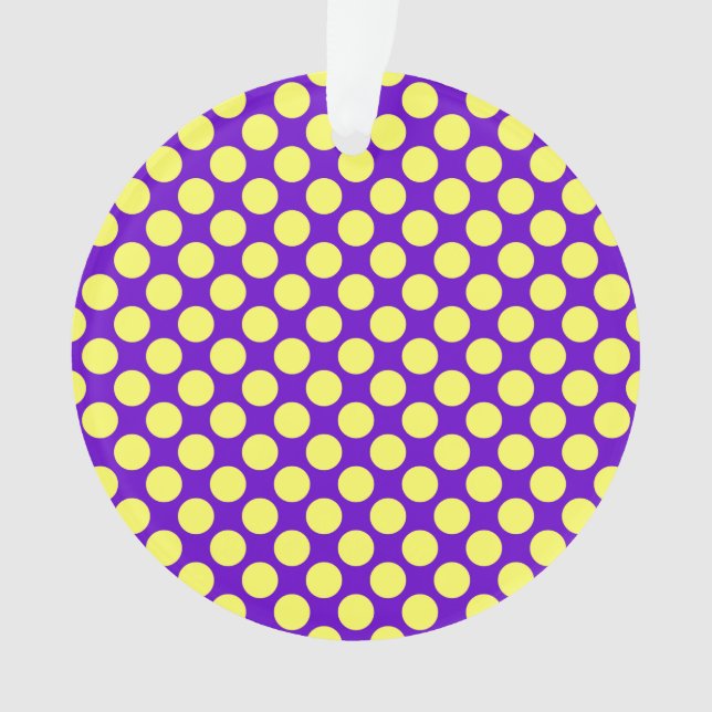 Ornamento Bolinhas amarelas com STaylor de fundo roxo (Frente)
