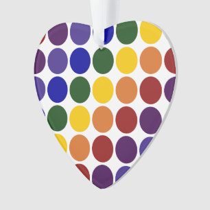 Ornamento Bolinhas arco-íris em branco