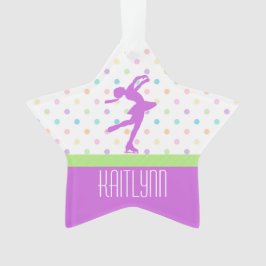 Ornamento Bolinhas Pastel brilhantes do patinador roxo da
