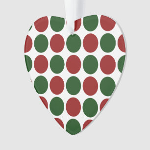 Ornamento Bolinhas vermelhas e verdes em branco