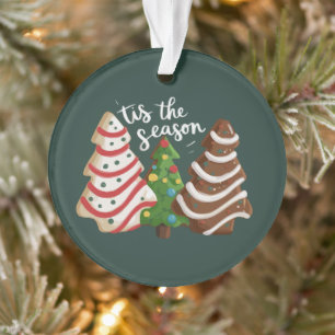 Ornamento Bolo de Árvore de Natal É a Temporada Férias de Na