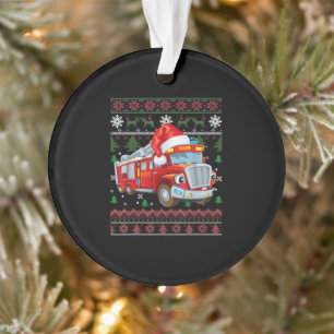 Ornamento Bombeiro Bombeiro Fúria de Natal Cute Boy Santa H