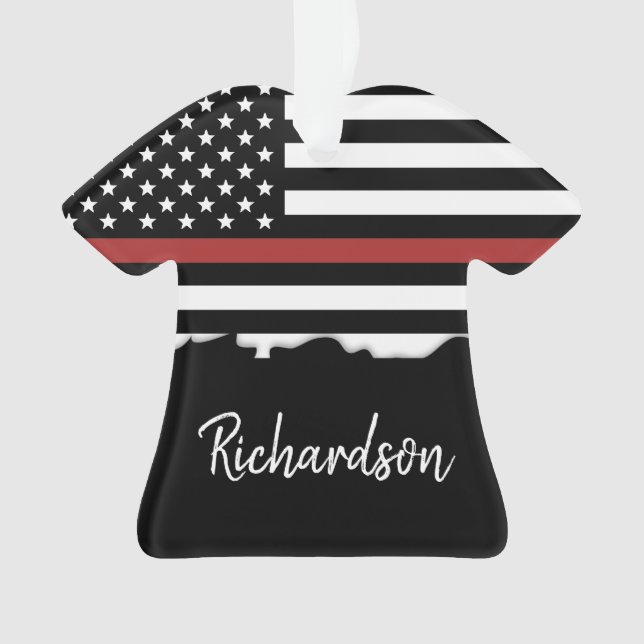 Ornamento Bombeiro Personalizado - Mínimo Emergência em Linh (Frente)