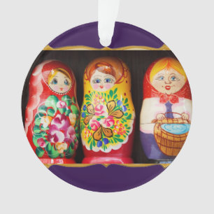 Ornamento Bonecas coloridas Matryoshka