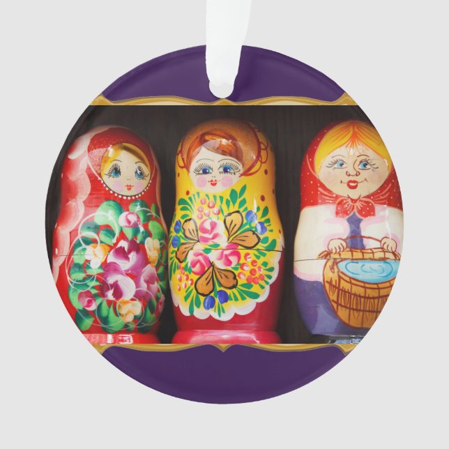 Ornamento Bonecas coloridas Matryoshka (Frente)