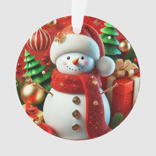 Ornamento Boneco de Neve Alegre (Frente)