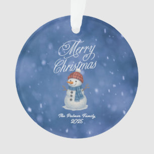 Ornamento Boneco de Neve Caprichoso Feliz Natal