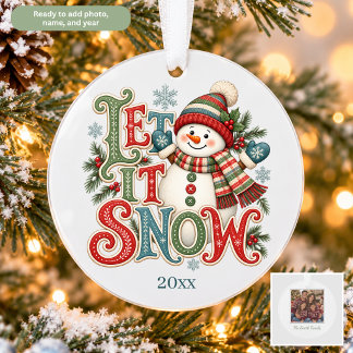 Ornamento Boneco de Neve Deixe Nevar Férias Personalizadas