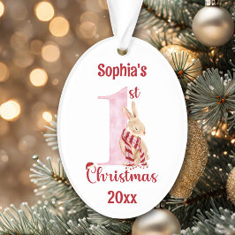 Ornamento Boneco Rosa Número Um Primeiro Natal