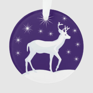 Ornamento Bonita Reindeer de Natal - Estrela Noturna de Neve