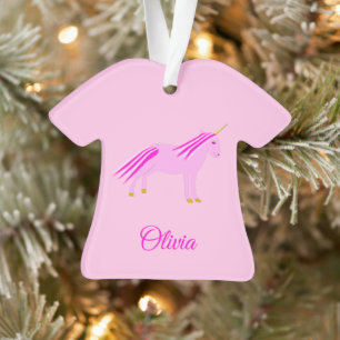 Ornamento Bonito Bebê Rosa Unicorn Personalizada 1rua Natal