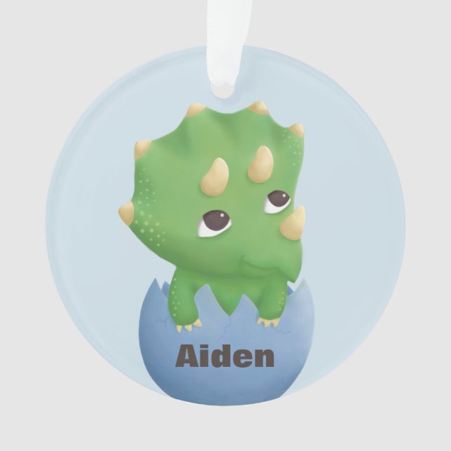 Ornamento bonito do bebê do ovo de Dino do (Frente)