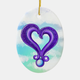 Ornamento bonito do Coração Púrpura