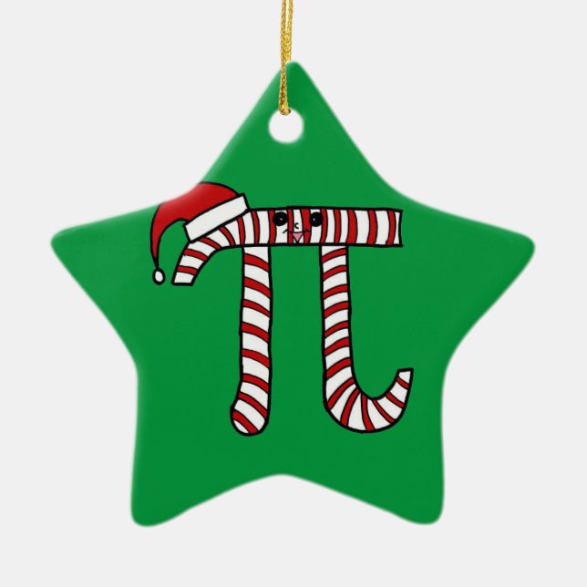 Ornamento bonito do Pi do Natal (fundo verde) (Frente)