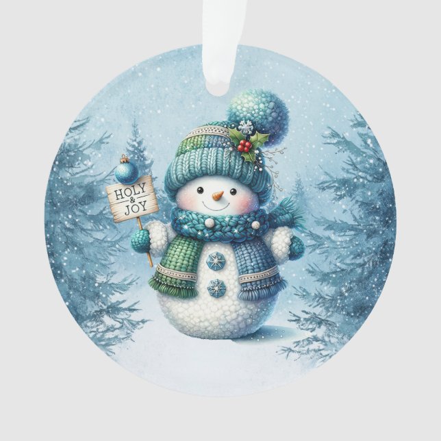 Ornamento Bonito inverno Snowman (Frente)