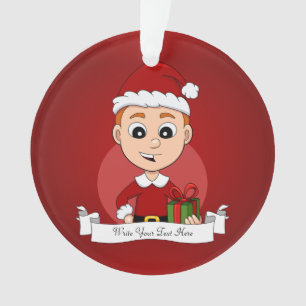 Ornamento Bonito menino de Natal com cabelo ruivo
