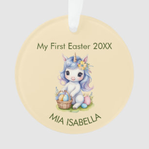 Ornamento Bonito Meu Primeiro Páscoa Unicorn Bebê