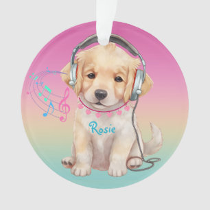 Ornamento Bonito Ouro Adorável de Música Personalizado