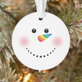 Ornamento Bonito Unicorn Rainbow Horn Nose Snowman