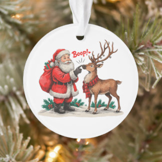 Ornamento Boop Papai Noel Rena Plaid Cachecol Booping
