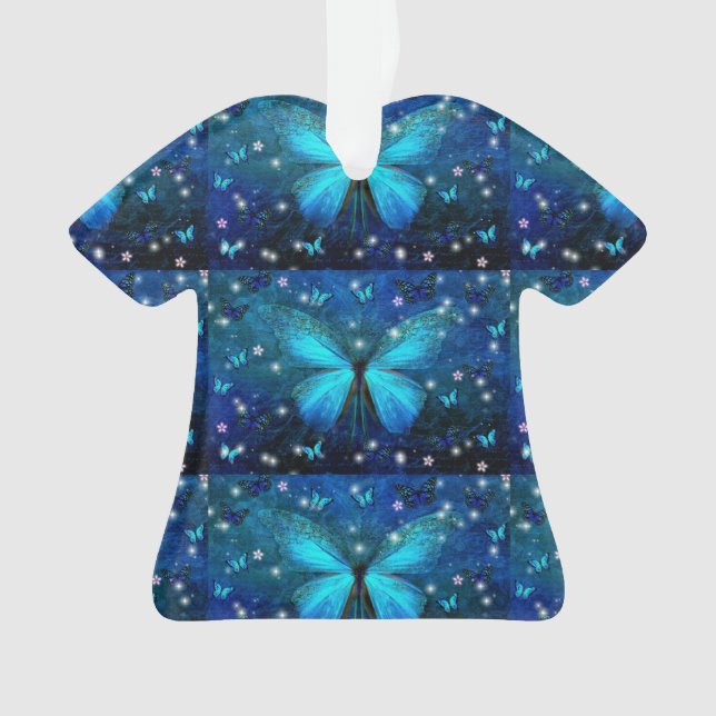 Ornamento Borboleta Azul Elegante (Frente)