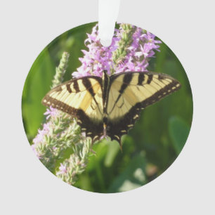 Ornamento Borboleta-de-cauda-andorinha em Flores Roxas