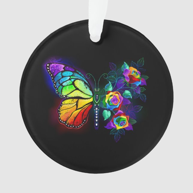 Ornamento Borboleta-flor-arco-íris (Frente)