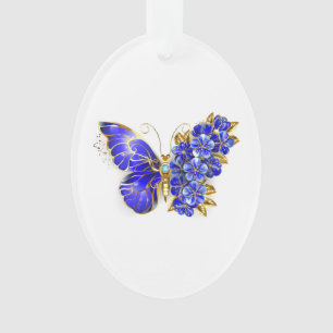 Ornamento Borboleta Flor Sapphire