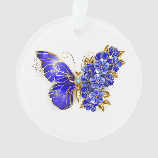 Ornamento Borboleta Flor Sapphire (Frente)