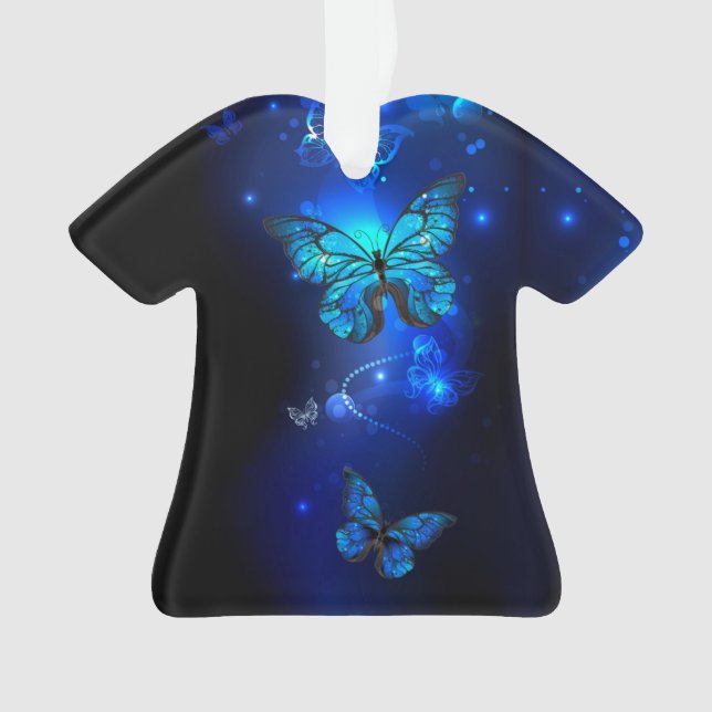 Ornamento Borboleta Morpho em Fundo Escuro (Frente)