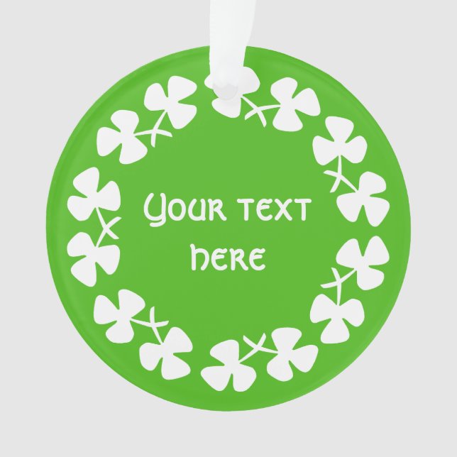 Ornamento Borda de Camarões Brancos Adicionar Texto (Frente)