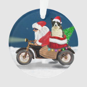 Ornamento Border Collie Dog Papai Noel