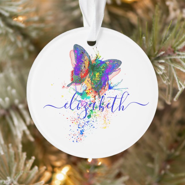Ornamento Borrifo de borboleta personalizado (Árvore)
