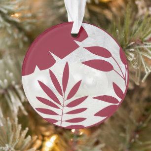 Ornamento Botânico Havaiano em Vermelho