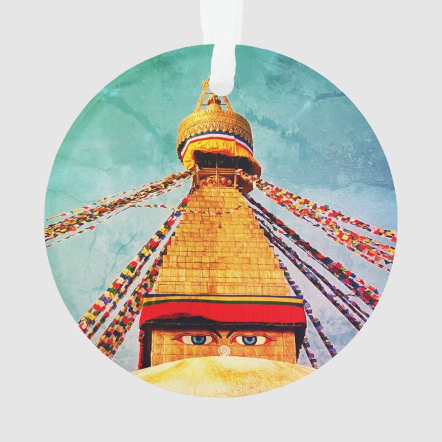 Ornamento Boudhanath Stupa, Olhos Buda, Himalaias, Nepal (Verso)