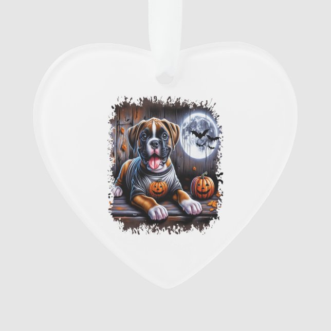 Ornamento Boxer Dog Halloween (Frente)