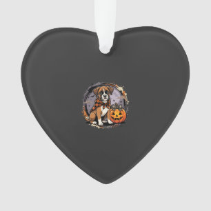 Ornamento Boxer Dog Halloween Abóbora Sublimação
