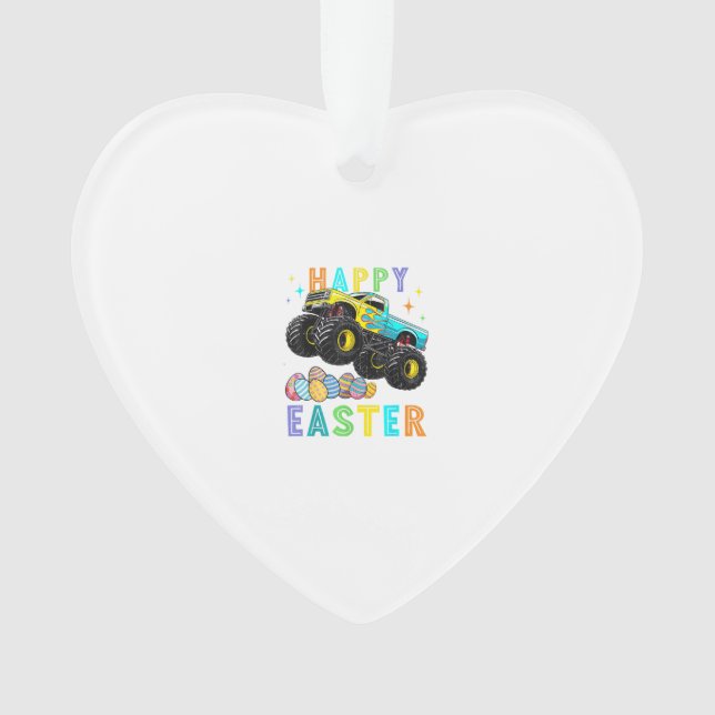 Ornamento Boys Happy Easter Monster Truck Easter Eggs Toddle (Frente)
