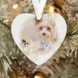 Ornamento Branco de Natal Pet Dog
