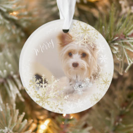 Ornamento Branco de Natal Pet Dog