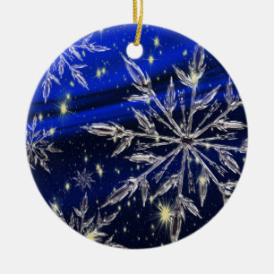 Ornamento branco do azul da neve