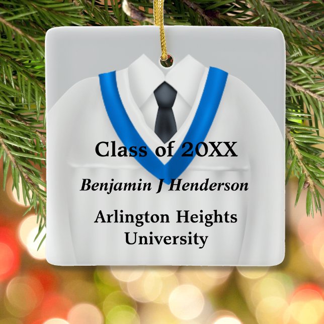 Ornamento Branco e Azul do palhaço de Formando mas (Criador carregado)