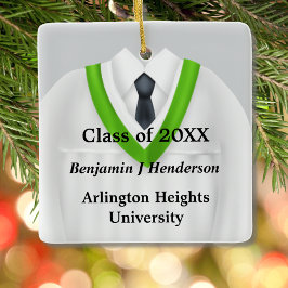 Ornamento Branco e Verde Formando Masculino